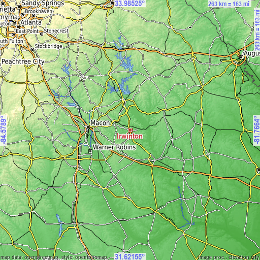 Topographic map of Irwinton