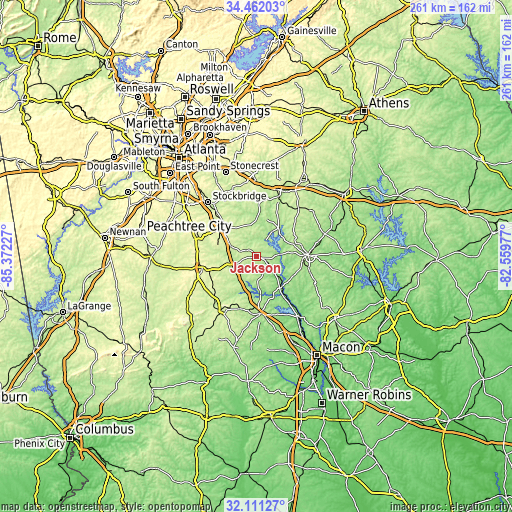 Topographic map of Jackson