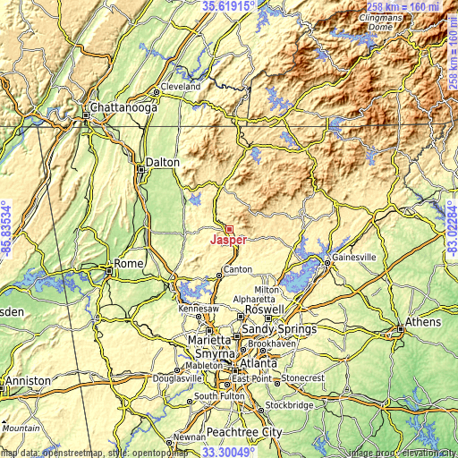 Topographic map of Jasper