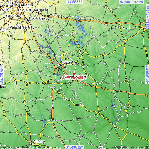 Topographic map of Jeffersonville