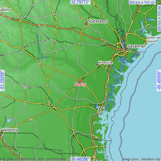 Topographic map of Jesup