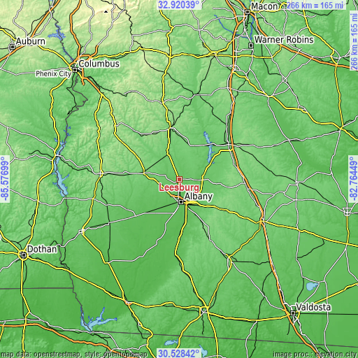 Topographic map of Leesburg