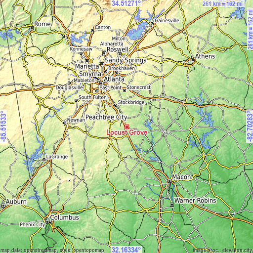 Topographic map of Locust Grove