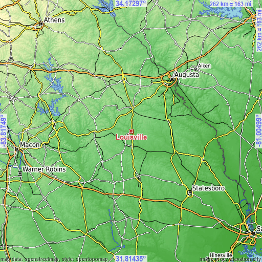 Topographic map of Louisville