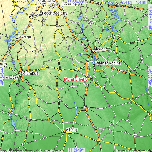 Topographic map of Marshallville