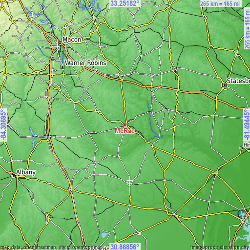 Topographic map of McRae