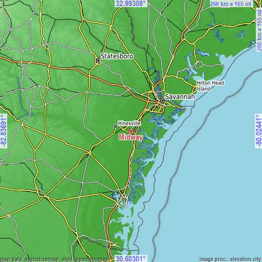 Topographic map of Midway