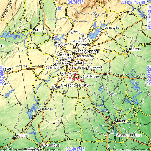 Topographic map of Morrow