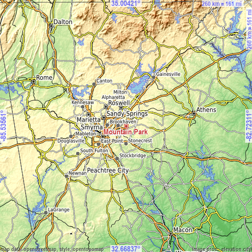 Topographic map of Mountain Park