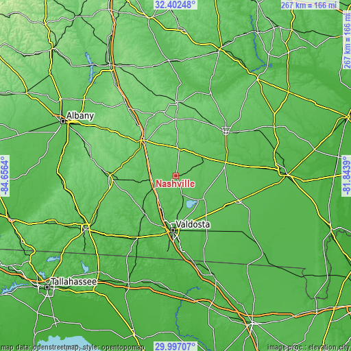 Topographic map of Nashville