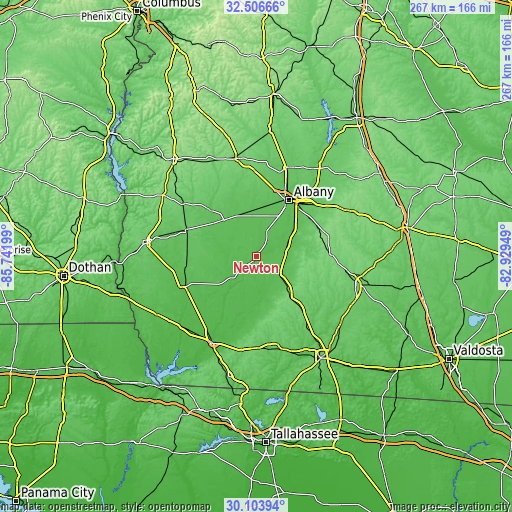 Topographic map of Newton