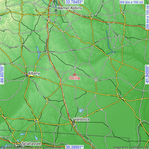 Topographic map of Ocilla