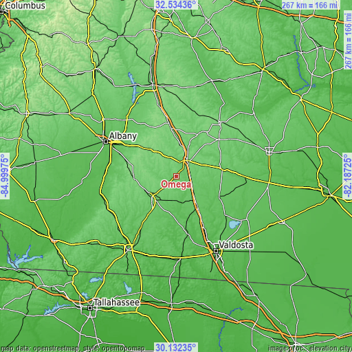 Topographic map of Omega