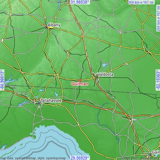 Topographic map of Quitman