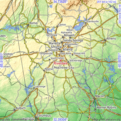 Topographic map of Riverdale