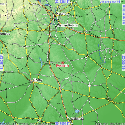 Topographic map of Rochelle