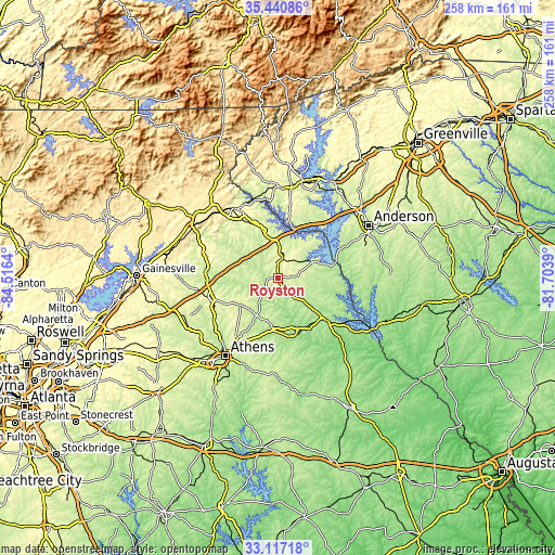 Topographic map of Royston