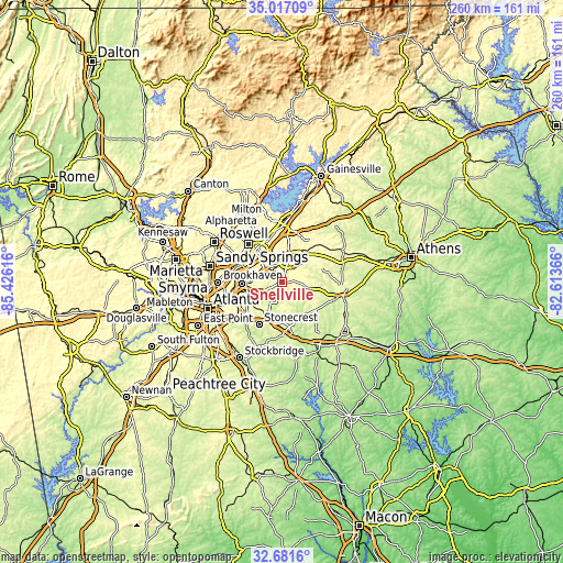 Topographic map of Snellville