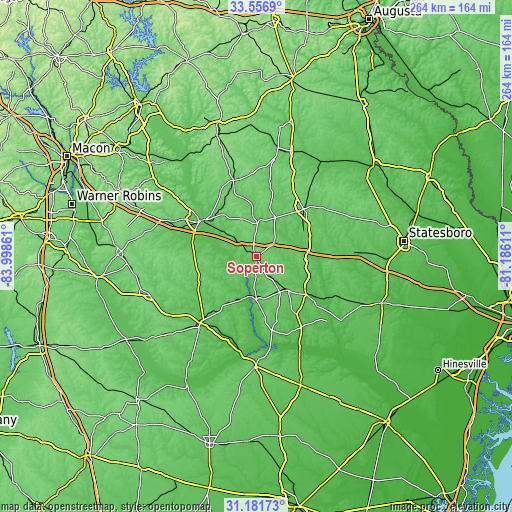 Topographic map of Soperton