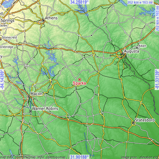 Topographic map of Sparks