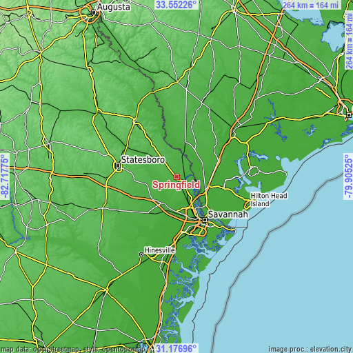 Topographic map of Springfield