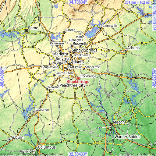 Topographic map of Stockbridge