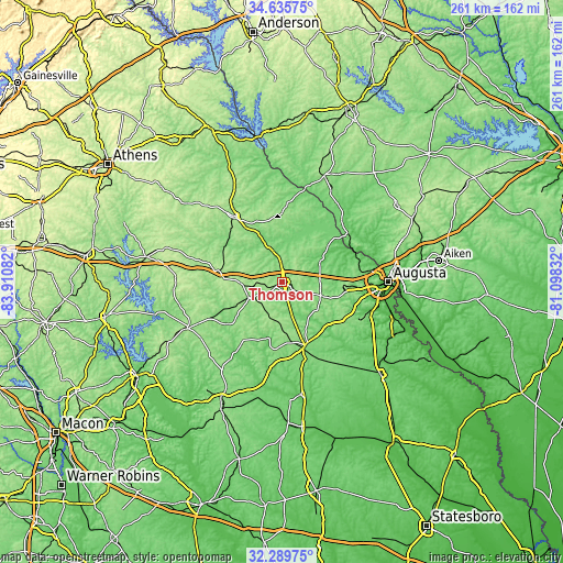 Topographic map of Thomson