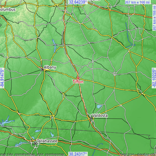 Topographic map of Tifton