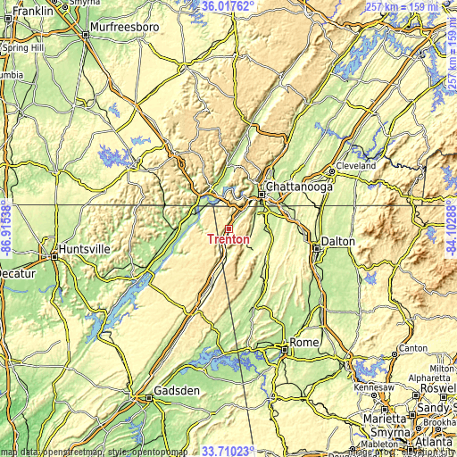 Topographic map of Trenton