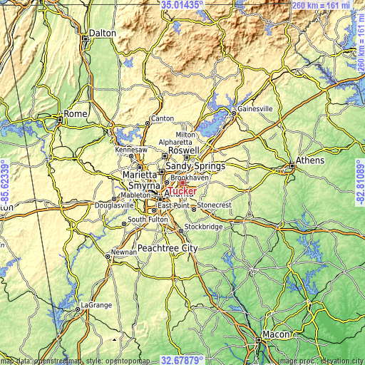 Topographic map of Tucker
