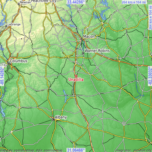 Topographic map of Unadilla