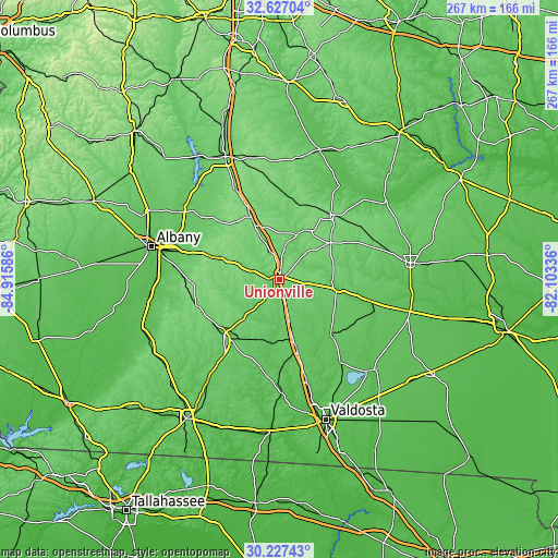 Topographic map of Unionville