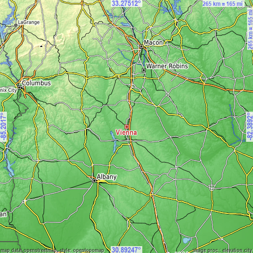 Topographic map of Vienna