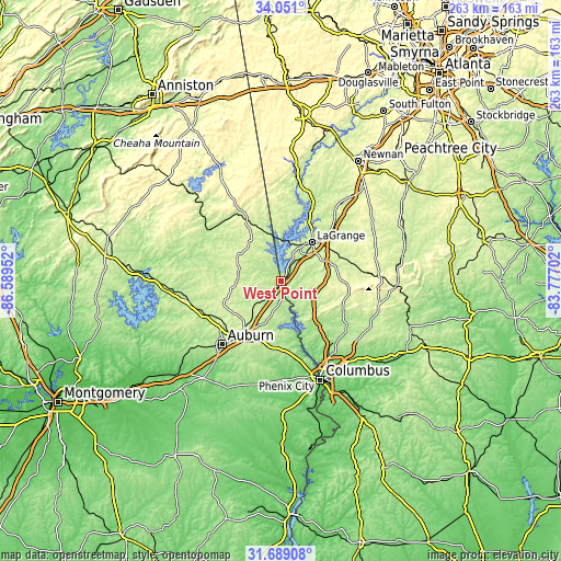 Topographic map of West Point