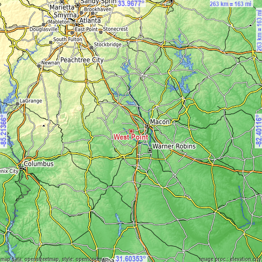 Topographic map of West Point