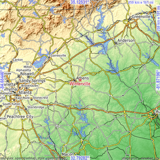 Topographic map of Winterville