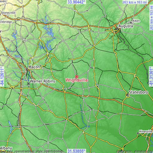 Topographic map of Wrightsville