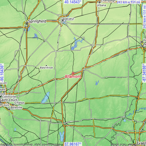 Topographic map of Altamont