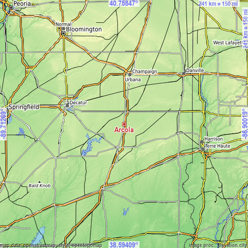 Topographic map of Arcola