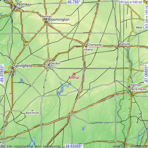 Topographic map of Arthur