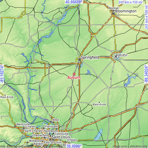 Topographic map of Auburn