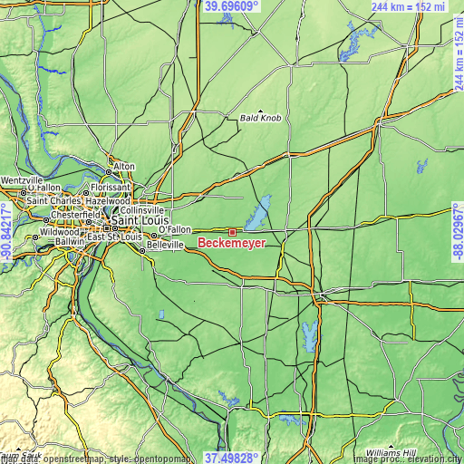 Topographic map of Beckemeyer