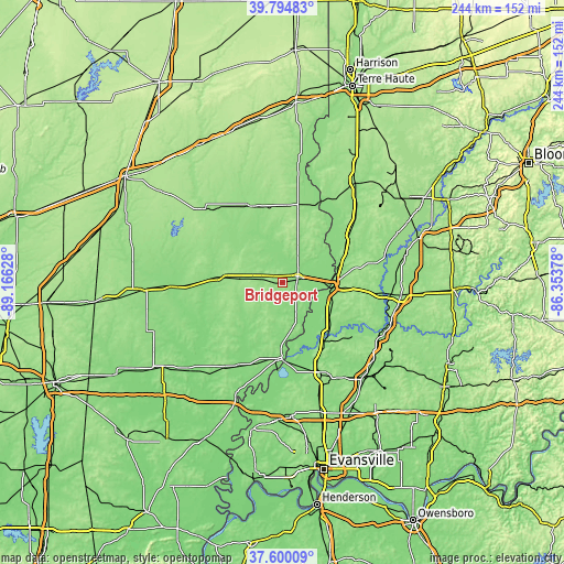 Topographic map of Bridgeport