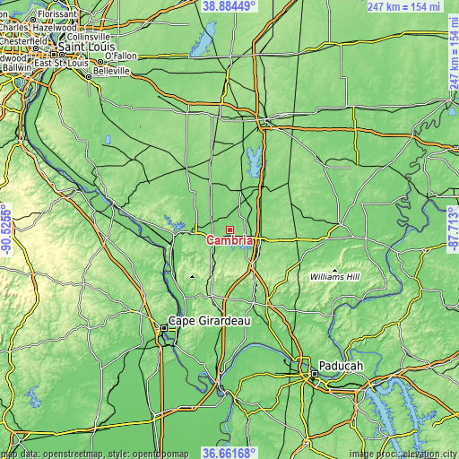 Topographic map of Cambria