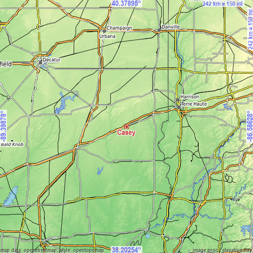 Topographic map of Casey