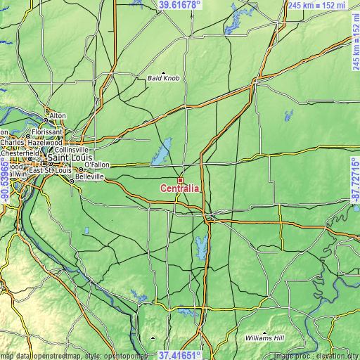 Topographic map of Centralia