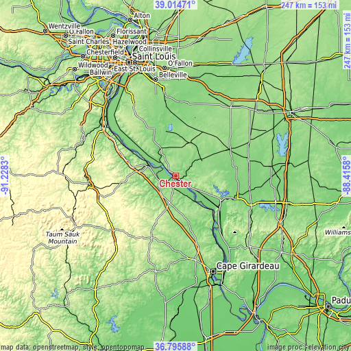 Topographic map of Chester