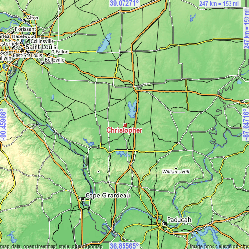 Topographic map of Christopher