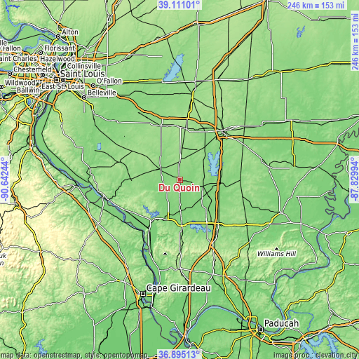 Topographic map of Du Quoin