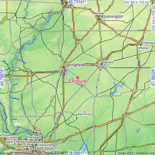 Topographic map of Edinburg